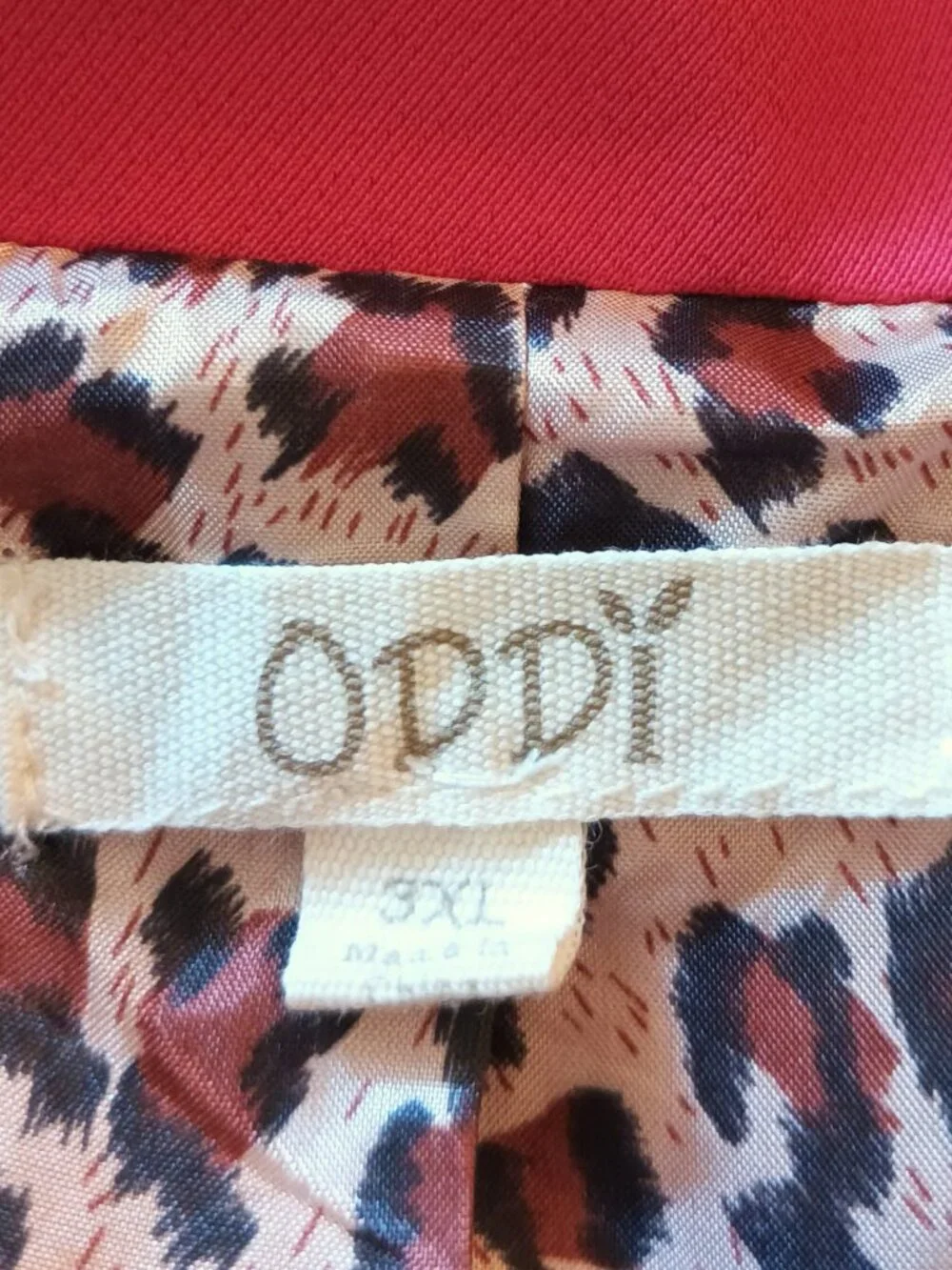 Oddy Hot Pink Open Deep V Neck Blazar with Silk Leopard Print Lining Size 3X